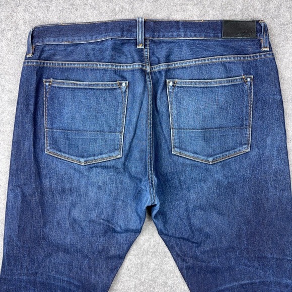 Simon Spurr Jeans Mens 38x32 Blue Selvedge Denim Resin Rinse Straight Leg USA - Picture 11 of 15